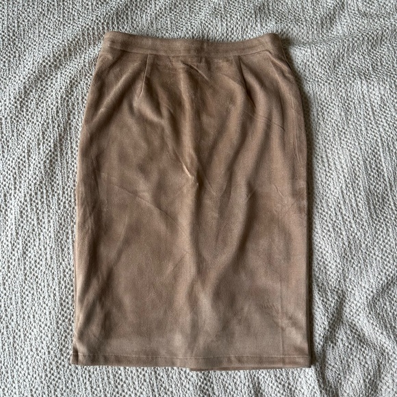 Jupe Crayon Lulus – Taille S – Fausse Daim Marron Clair – Neuf Sans étiquette